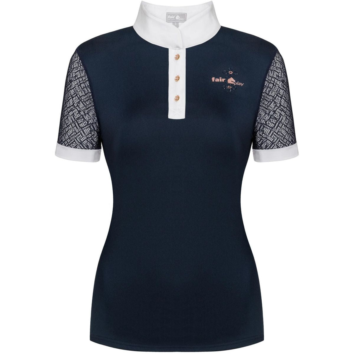 Fair Play Wedstrijdshirt Cecile Rosegold Korte Mouw Navy