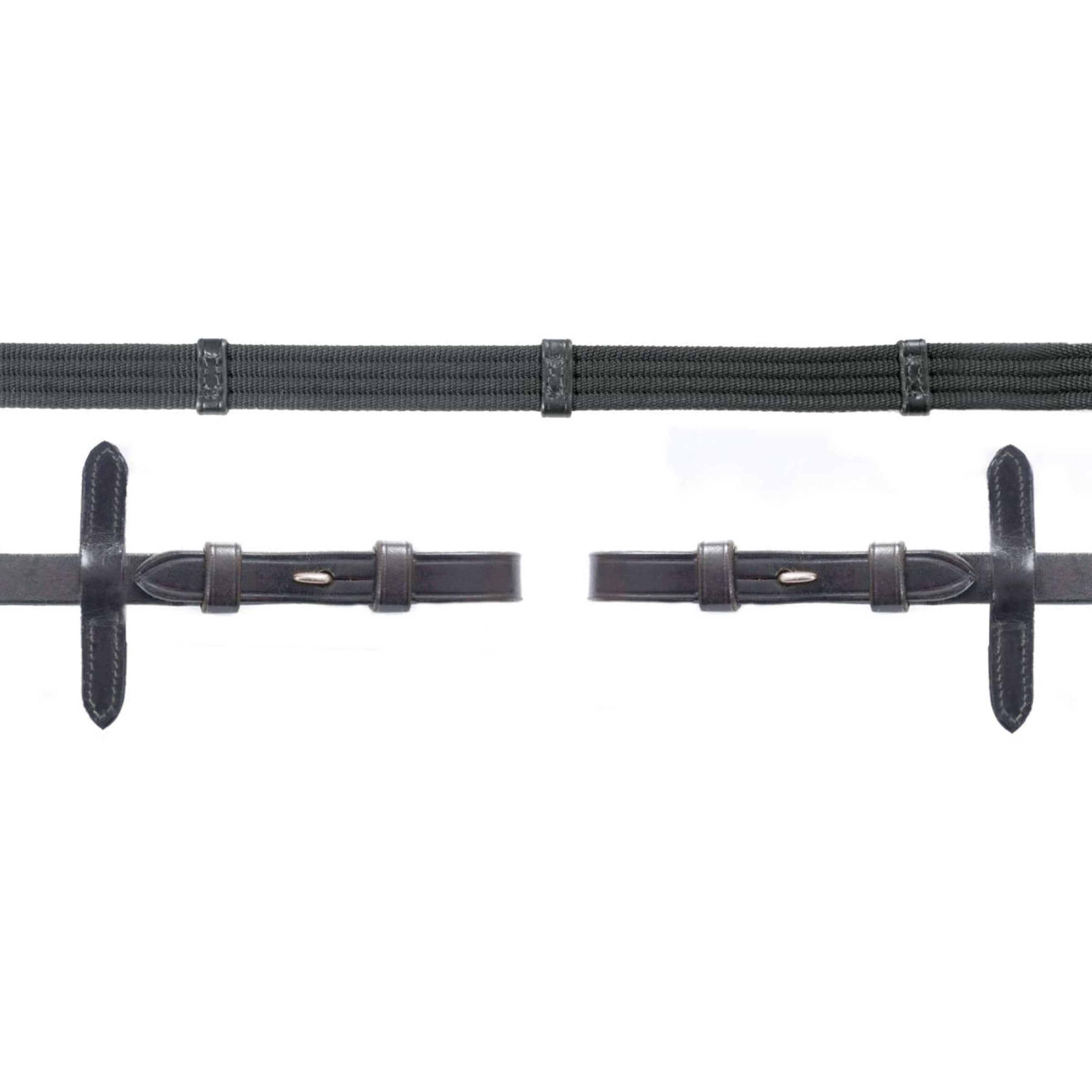 Schockemöhle Teugels Webband met Stops Zwart/Zilver Schockemöhle Teugels Webband met Stops Zwart/Zilver