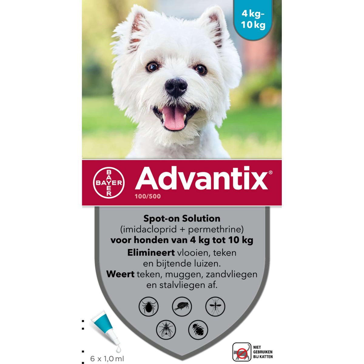 Advantix 100/500 Spot-On Hond 4-10kg