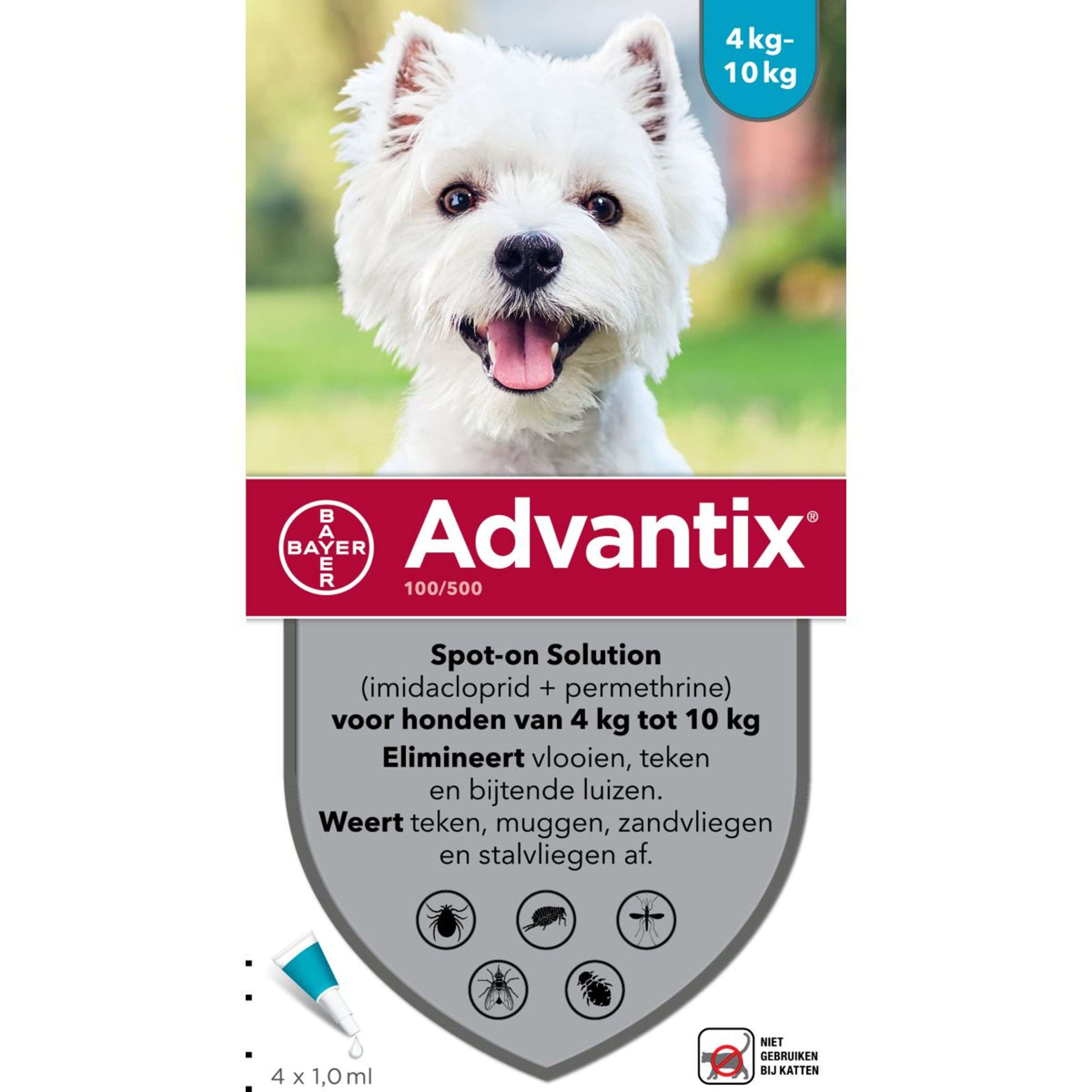 Advantix 100/500 Spot-On Hond 4-10kg