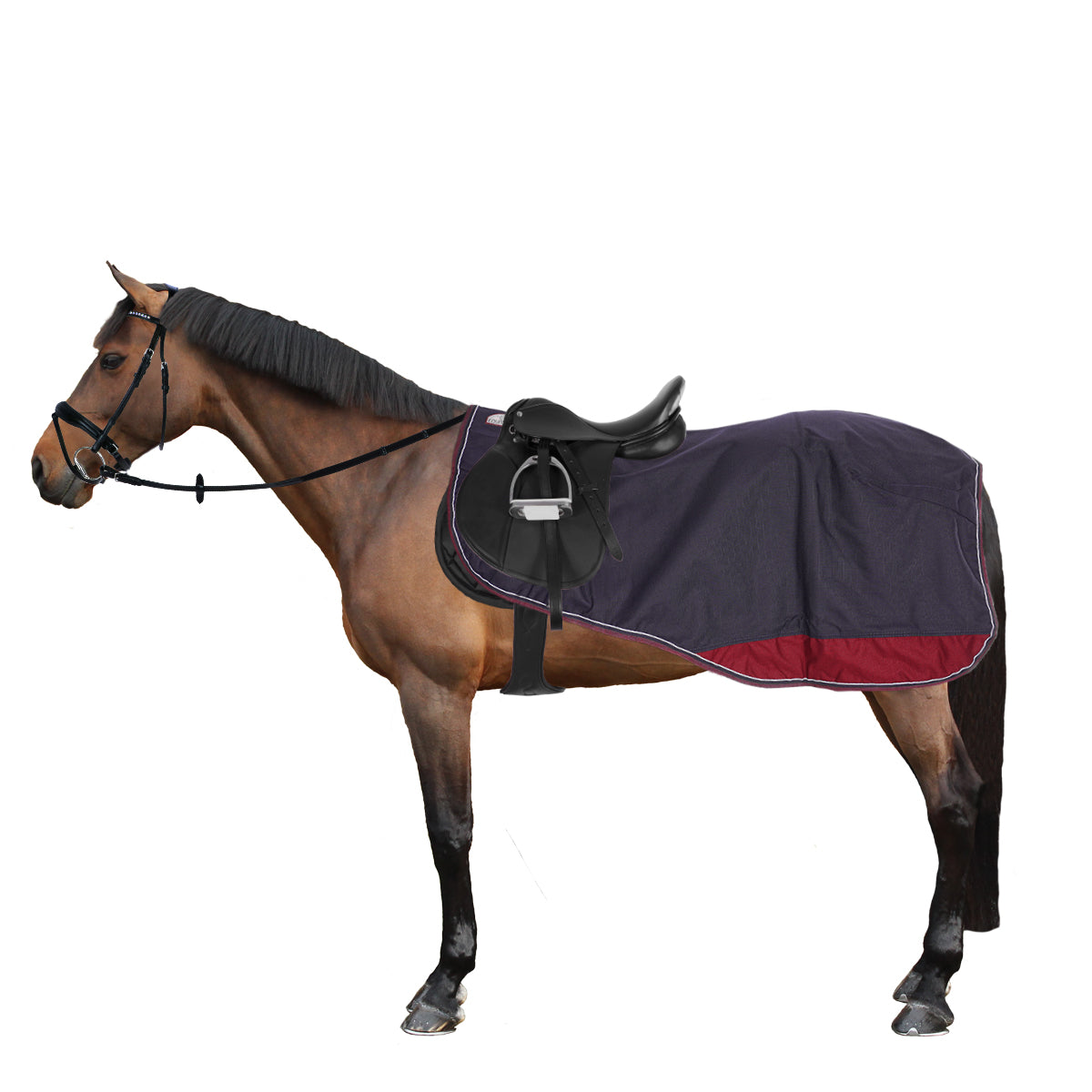 EQUITHÈME Uitrijdeken Tyrex 1200D Polar Fleece Navy/Burgundy