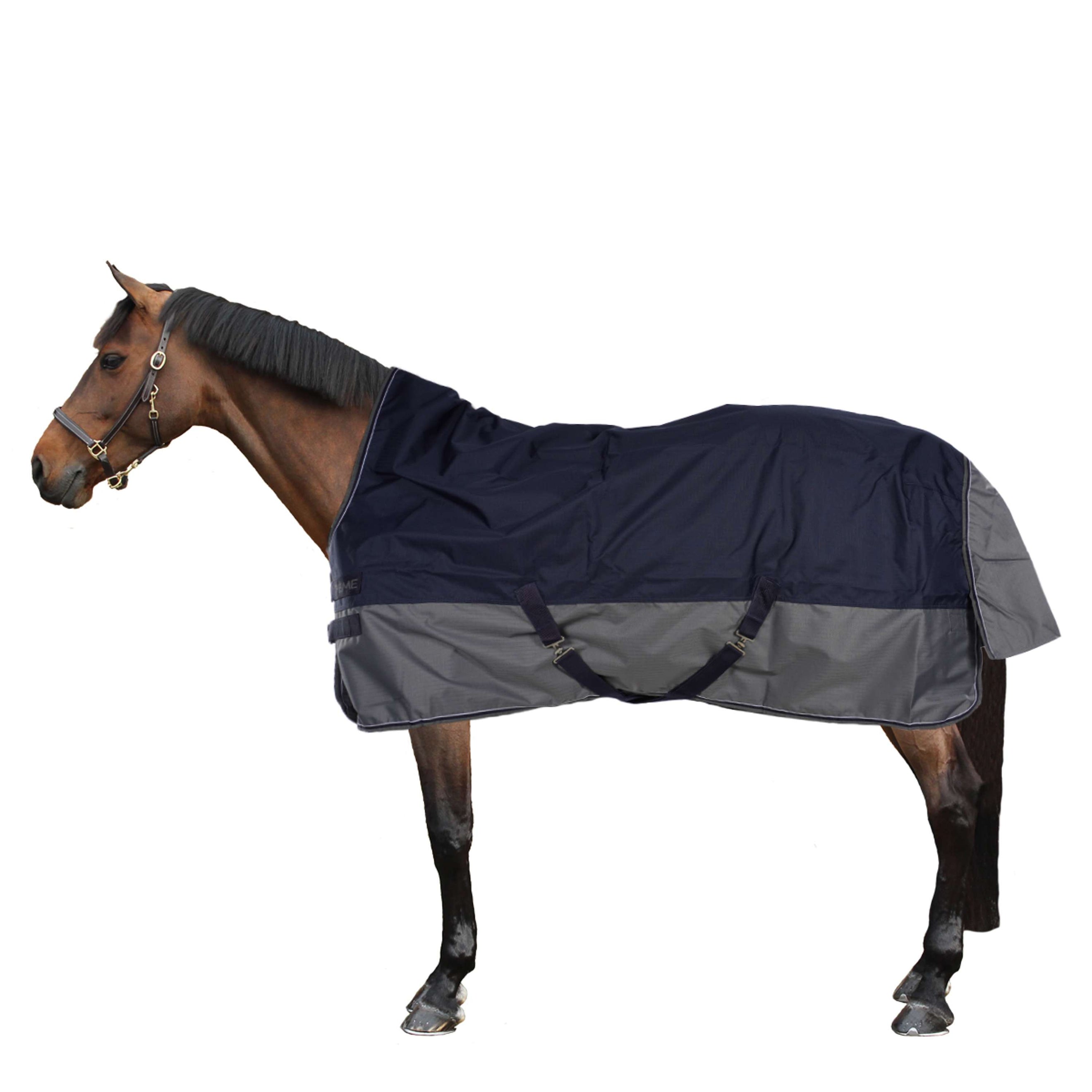 EQUITHÈME Turnout Rug Tyrex High Neck 600D 300g Navy/Grijs Dots EQUITHÈME Turnout Rug Tyrex High Neck 600D 300g Navy/Grijs Dots