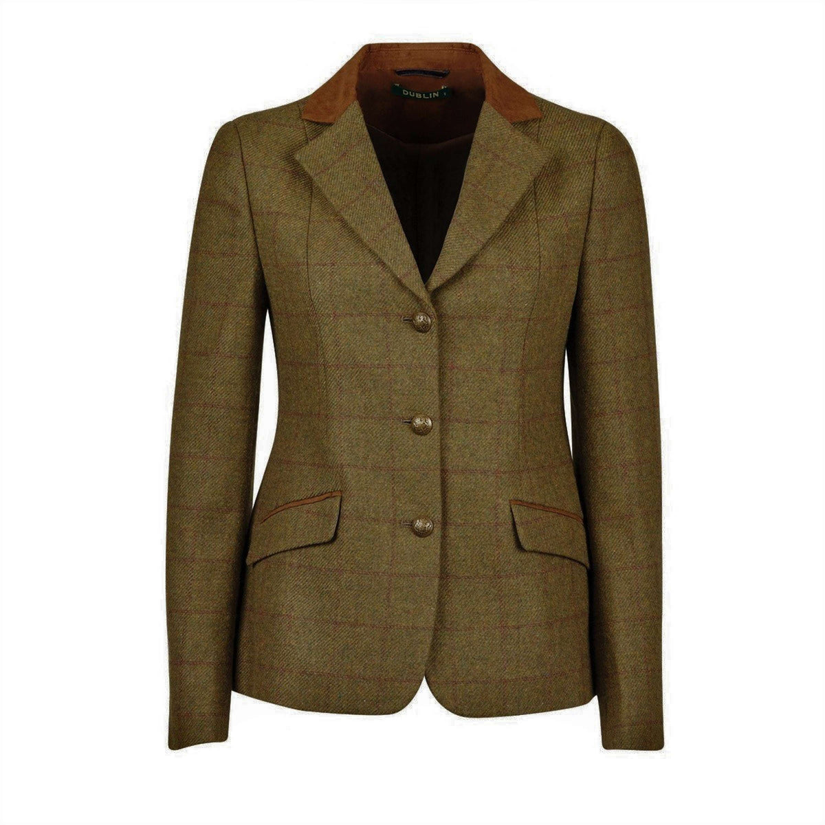 Dublin Wedstrijdjasje Albany Tweed Suede Collar Tailored Bruin/Groen