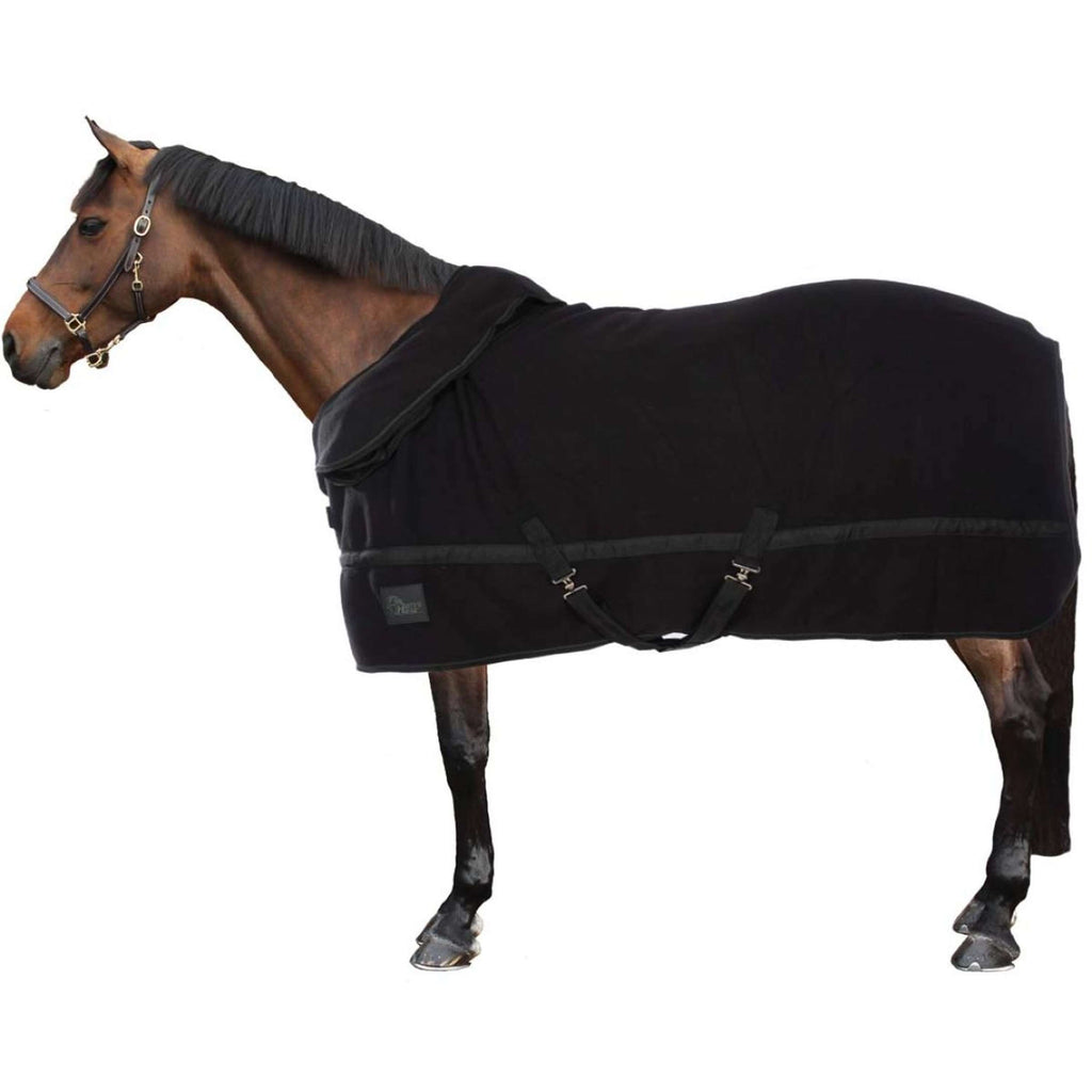 Harry's Horse Fleecedeken met Oprolbare Hals Zwart