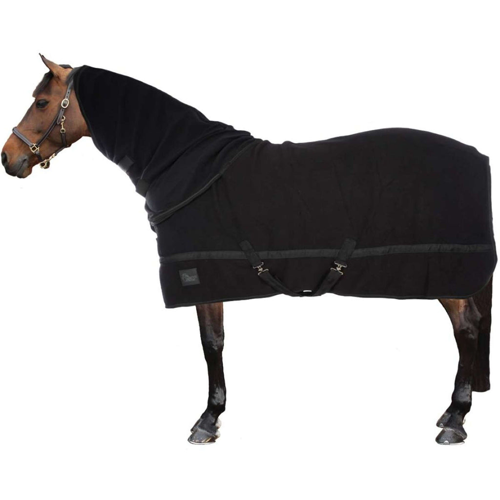 Harry's Horse Fleecedeken met Oprolbare Hals Zwart
