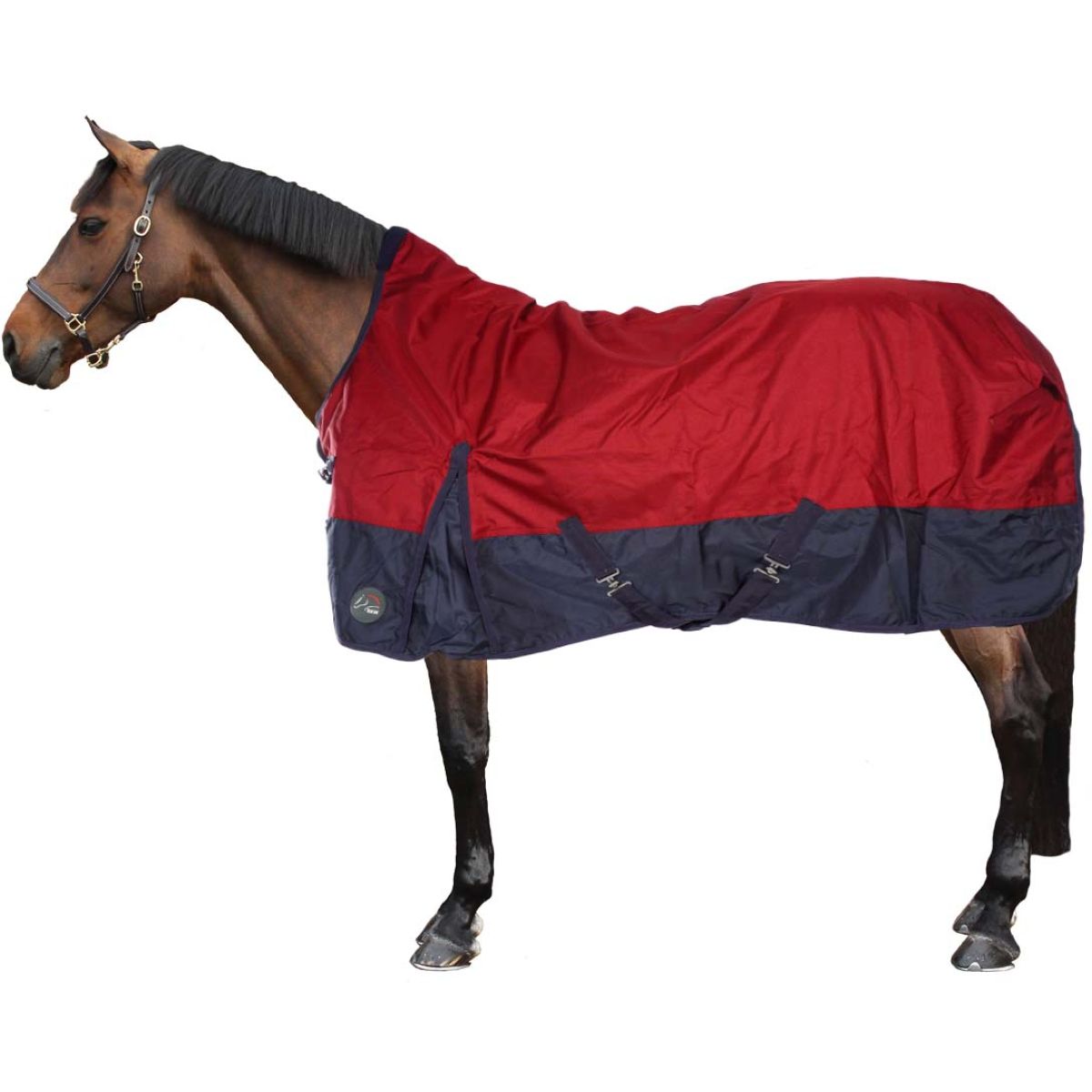 HKM High Neck Deken Louisville 1680D Polarfleece Rood/Donkerblauw