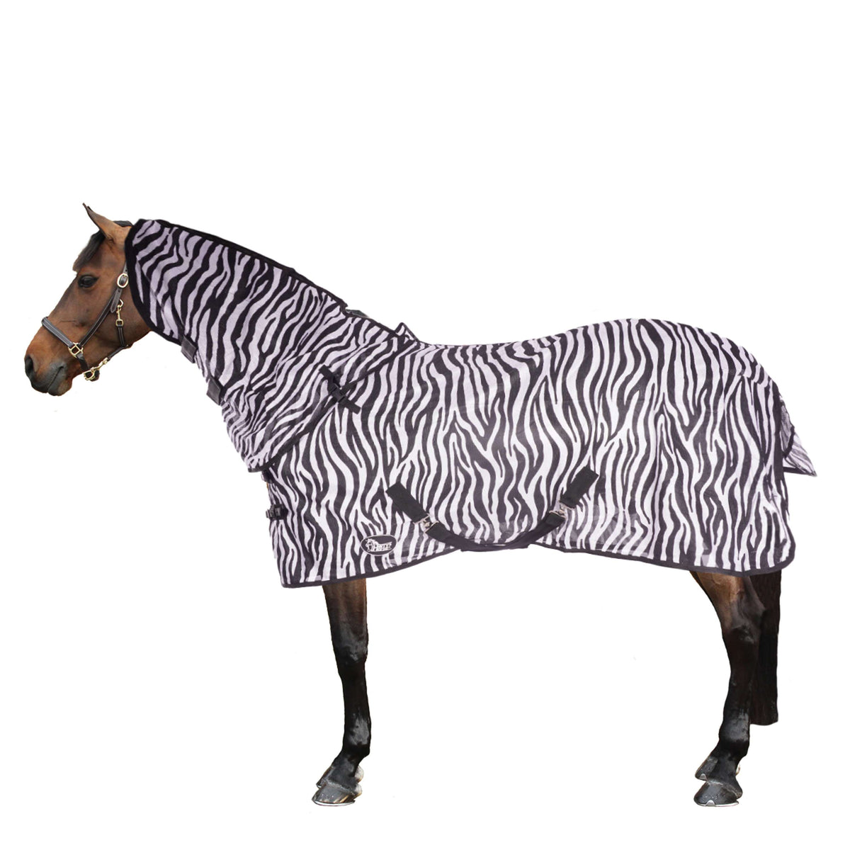 Harry's Horse Vliegendeken Zwart Losse Hals Zebra