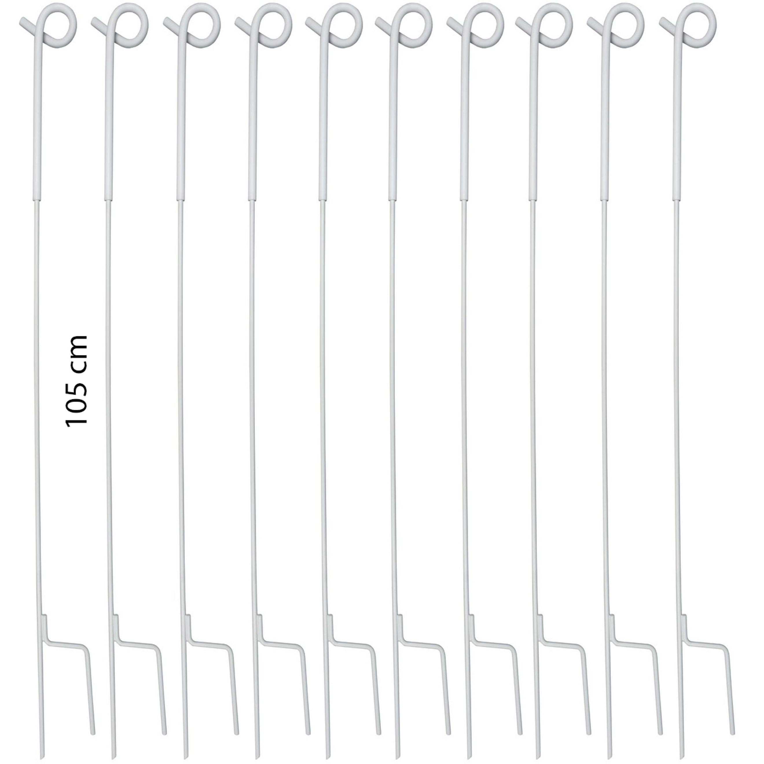 Agradi Power Veerstalenpaal met Krul 10 Stuks 105cm Wit