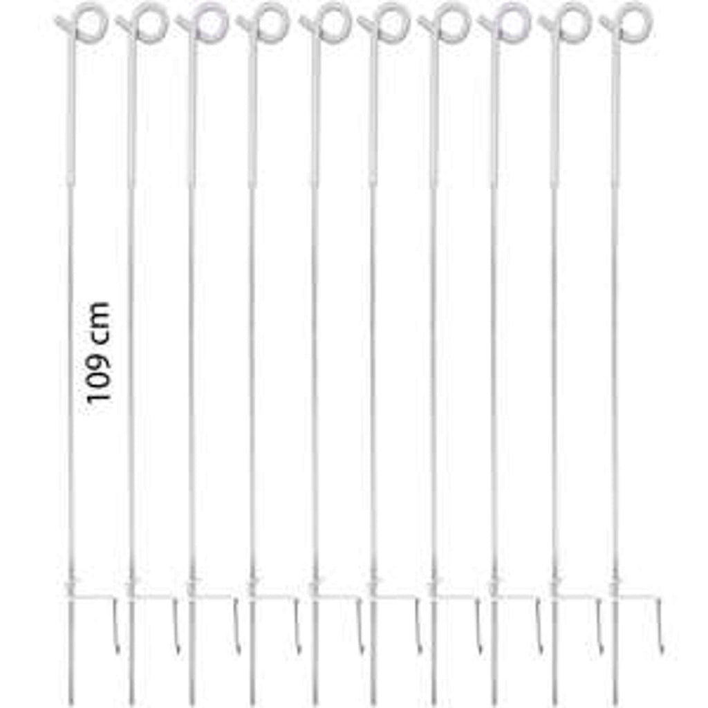 Agradi Power Veerstalenpaal met Krul 10 Stuks Metaal 109cm Wit