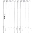 Agradi Power Veerstalenpaal met Krul 10 Stuks Metaal 109cm Wit