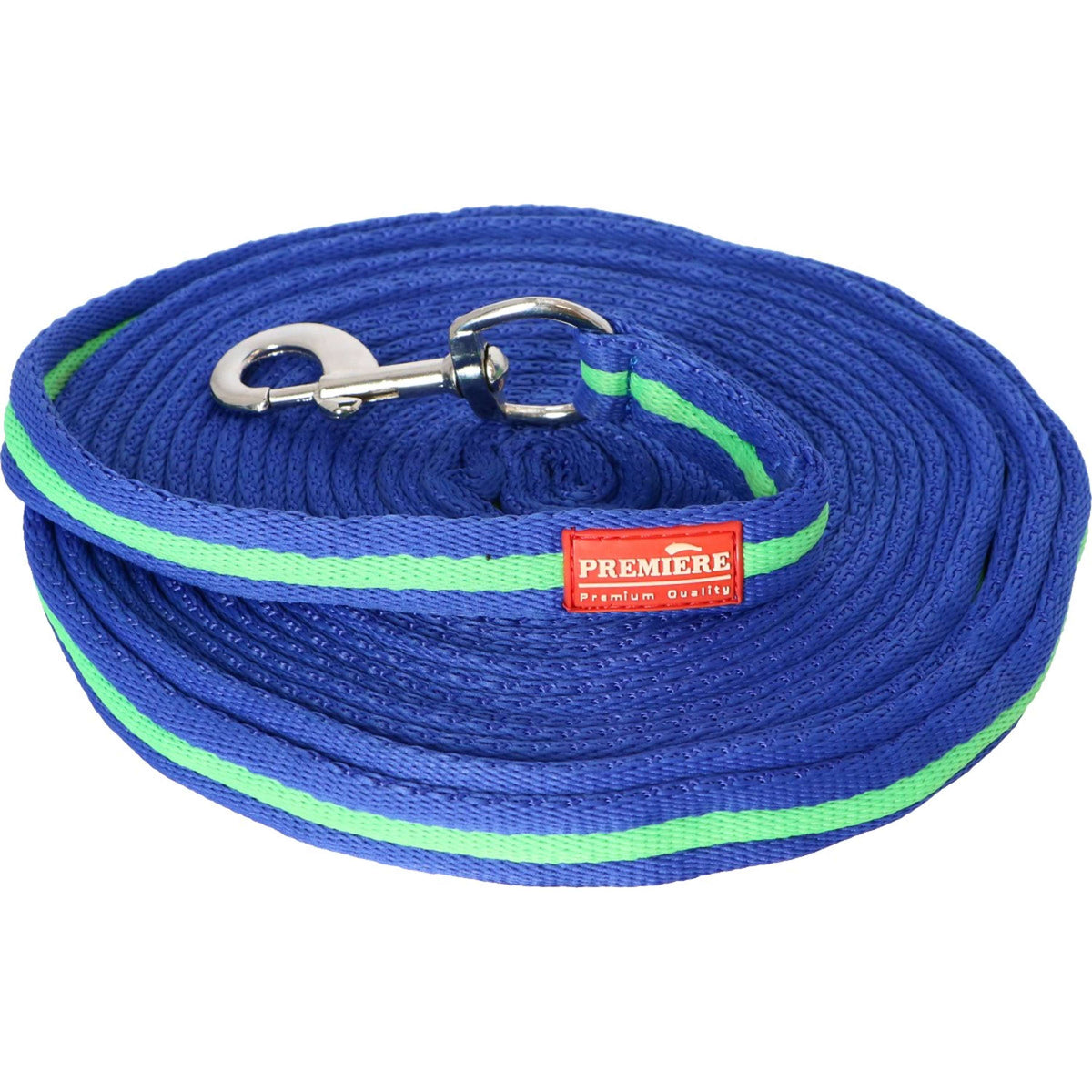 Premiere Longeerlijn Softgrip met Musketon Blauw/groen