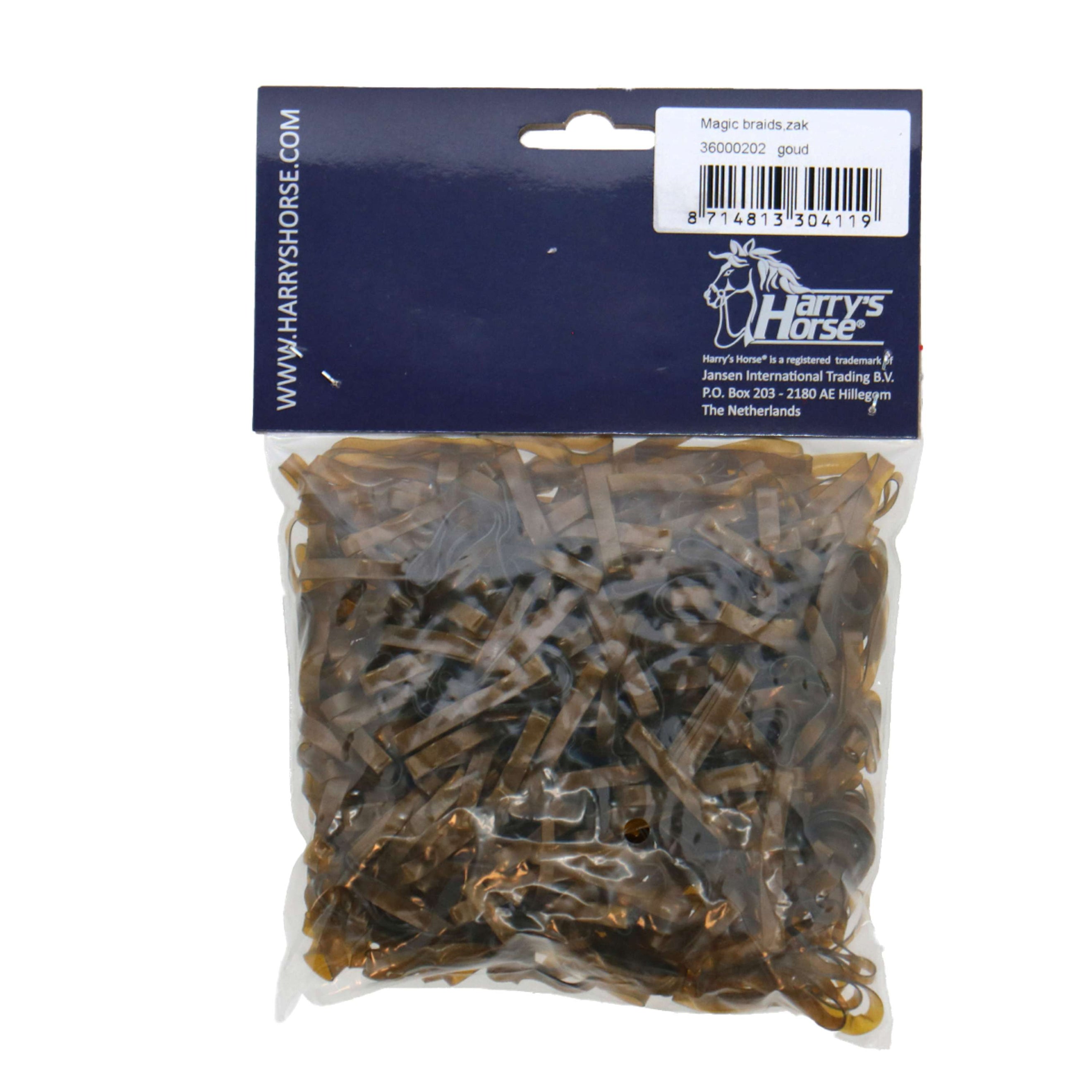 Harry's Horse Haarelastiekjes Magic Braids Zakje Goud