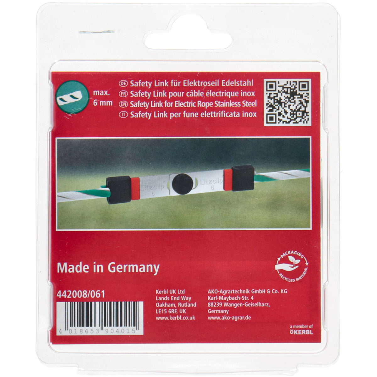 Kerbl Veiligheidskoppeling Litzclip 6 Stuks