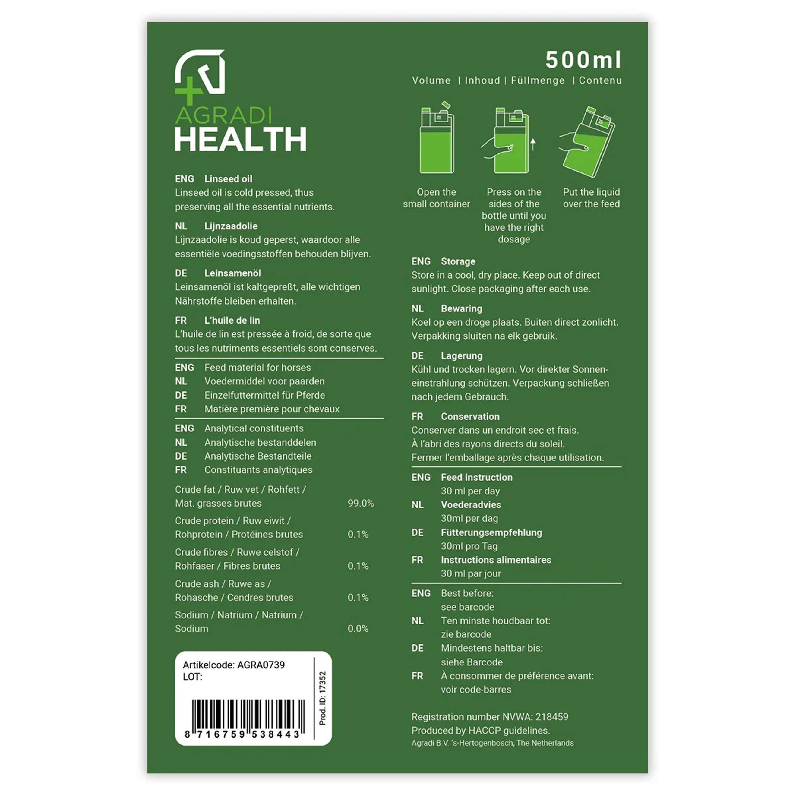 Agradi Health Lijnzaadolie Plus Agradi Health Lijnzaadolie Plus