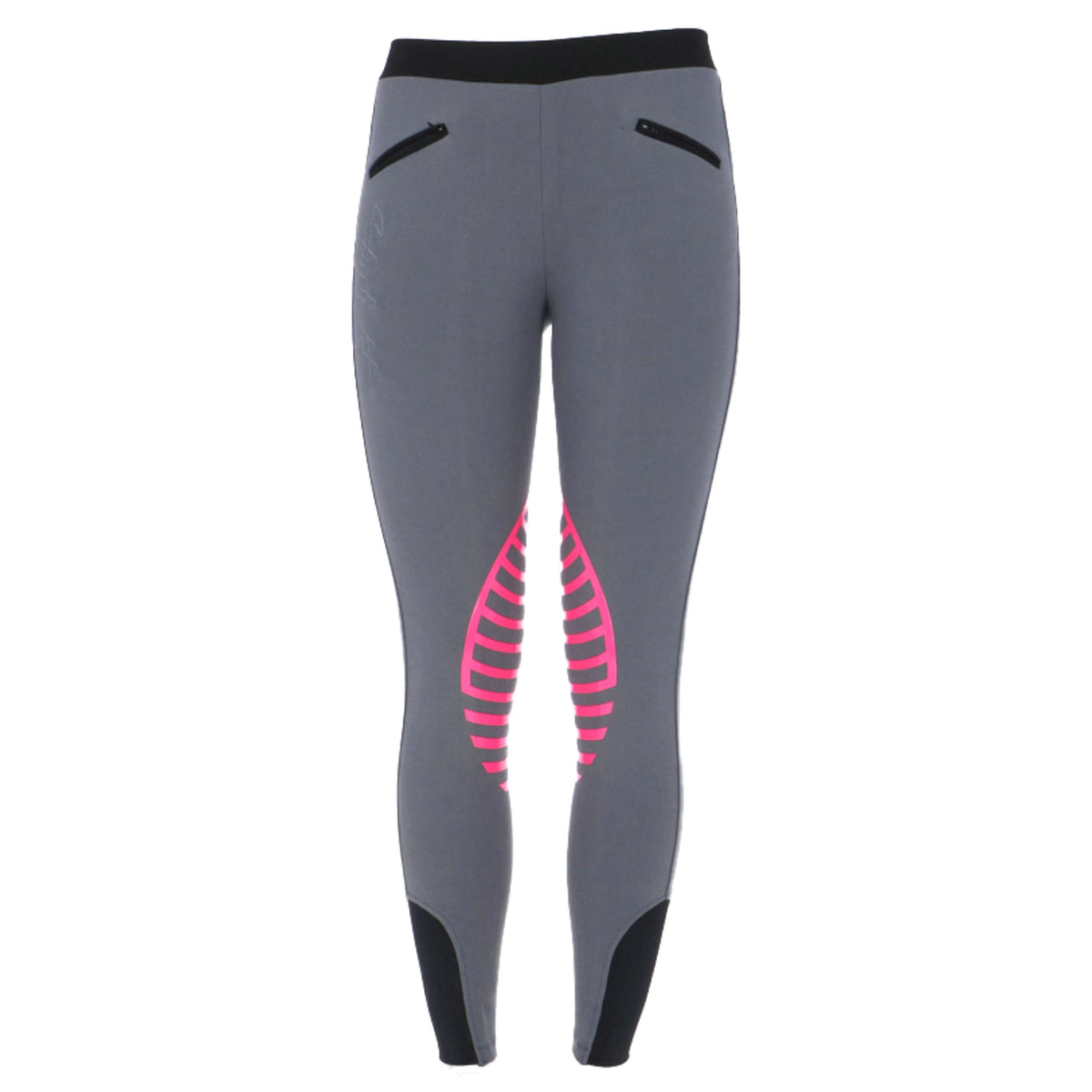 HKM Rijlegging Starlight Silicoonknievlak Dames Lichtgrijs/Roze