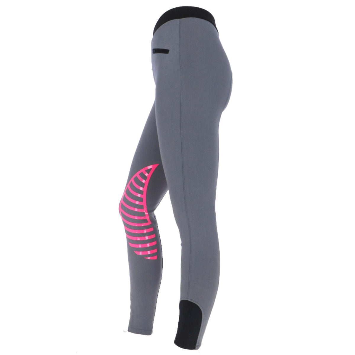 HKM Rijlegging Starlight Silicoonknievlak Dames Lichtgrijs/Roze