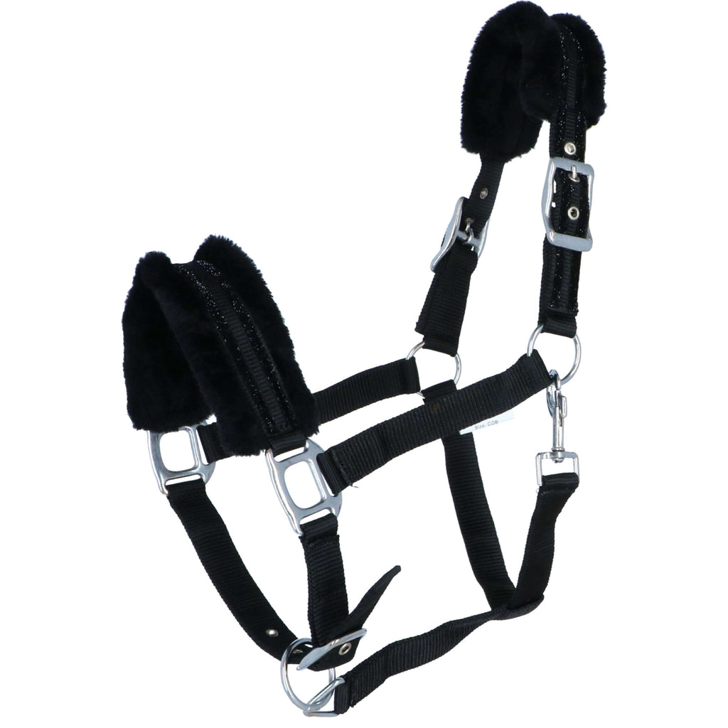 HKM Halster Glitter Polarfleece Voering Zwart