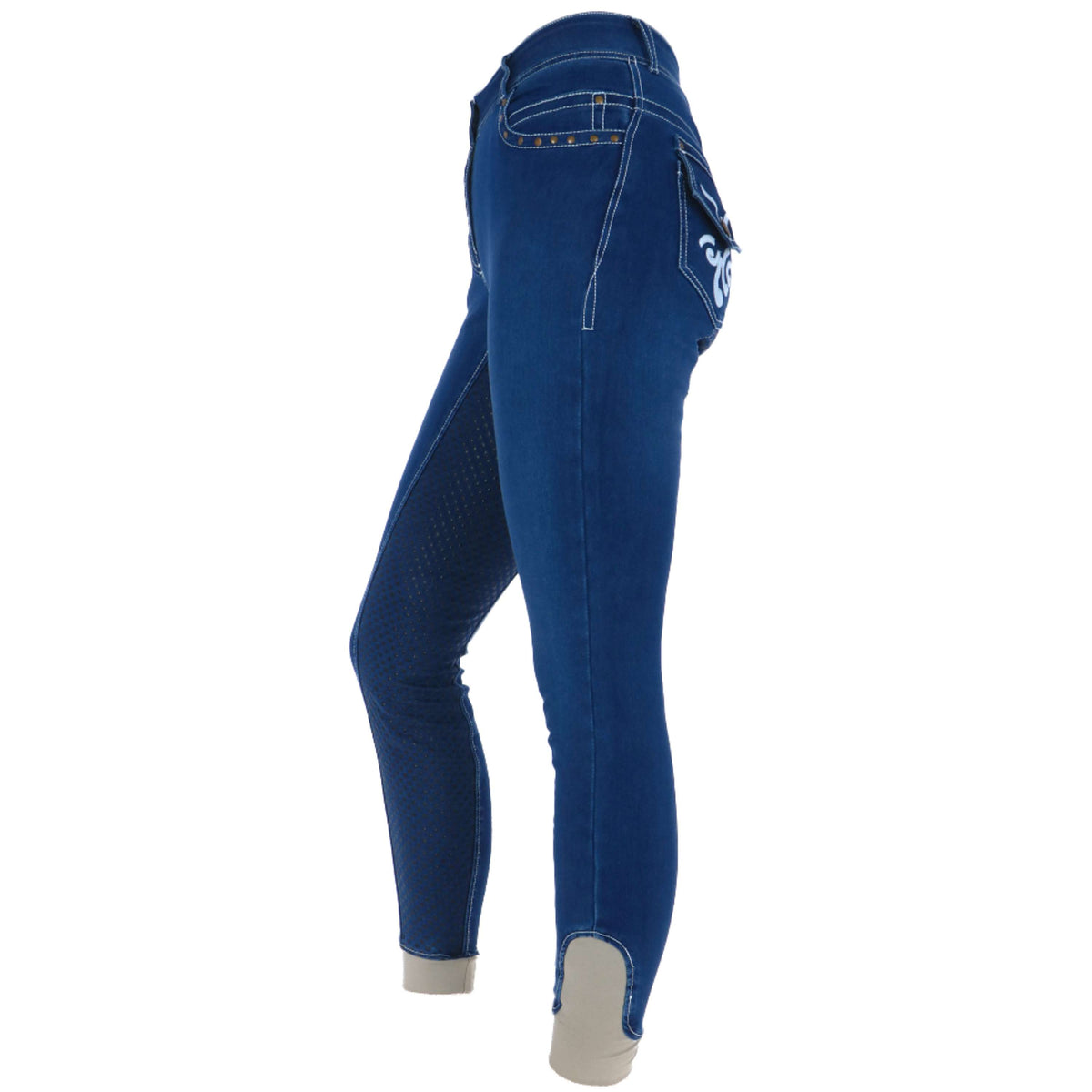 HKM Rijbroek Pasadena Summer Denim Silic Zitvlak Jeans Blauw