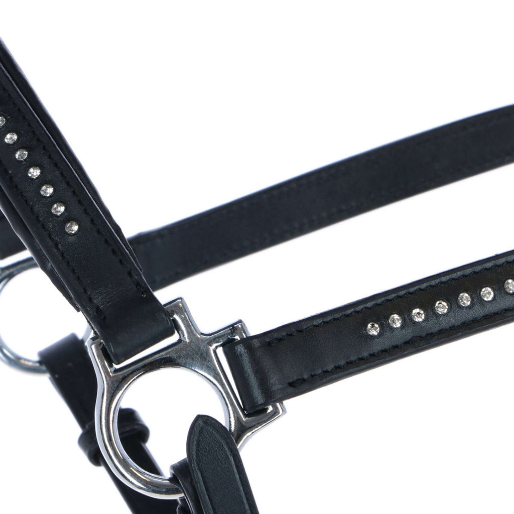 Harry's Horse Halster Finesse Crystal Leder Zwart