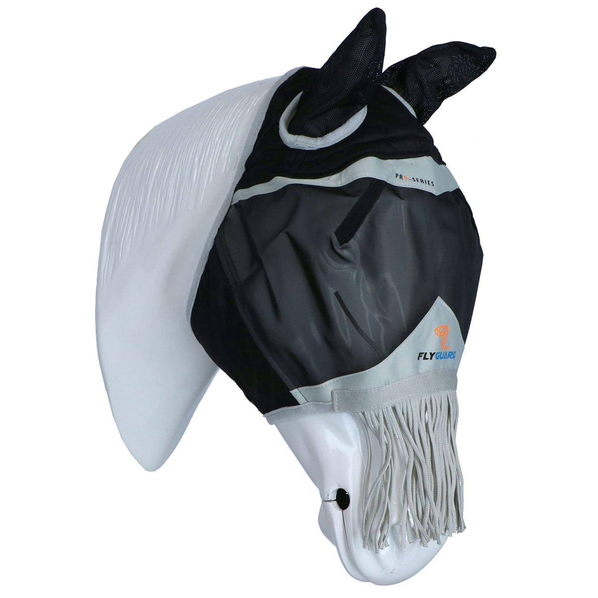 Shires Vliegenmasker met Oren & Neus Franje Mesh Black