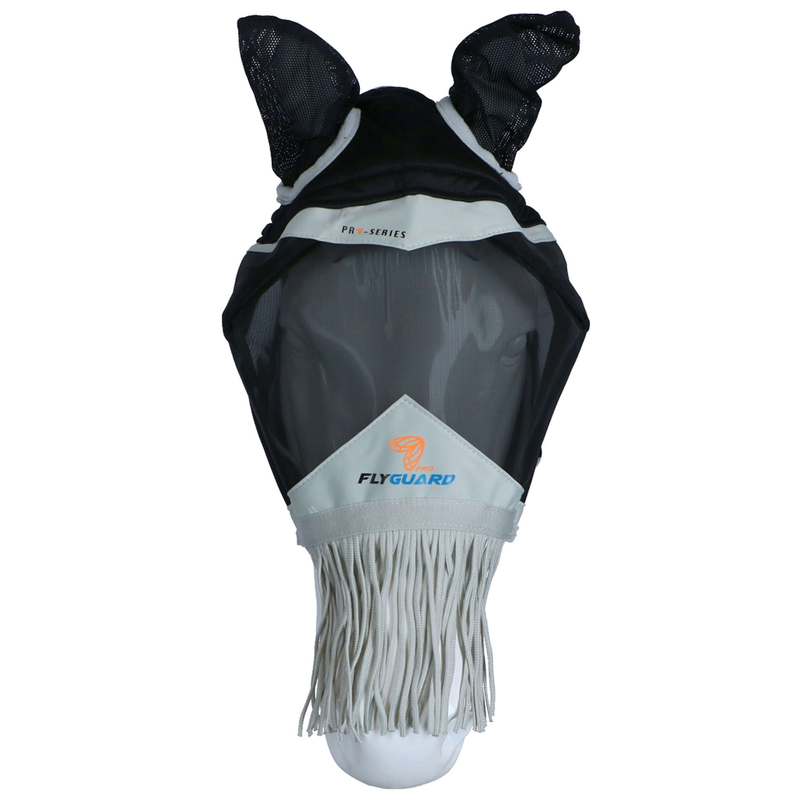 Shires Vliegenmasker met Oren & Neus Franje Mesh Black Shires Vliegenmasker met Oren & Neus Franje Mesh Black