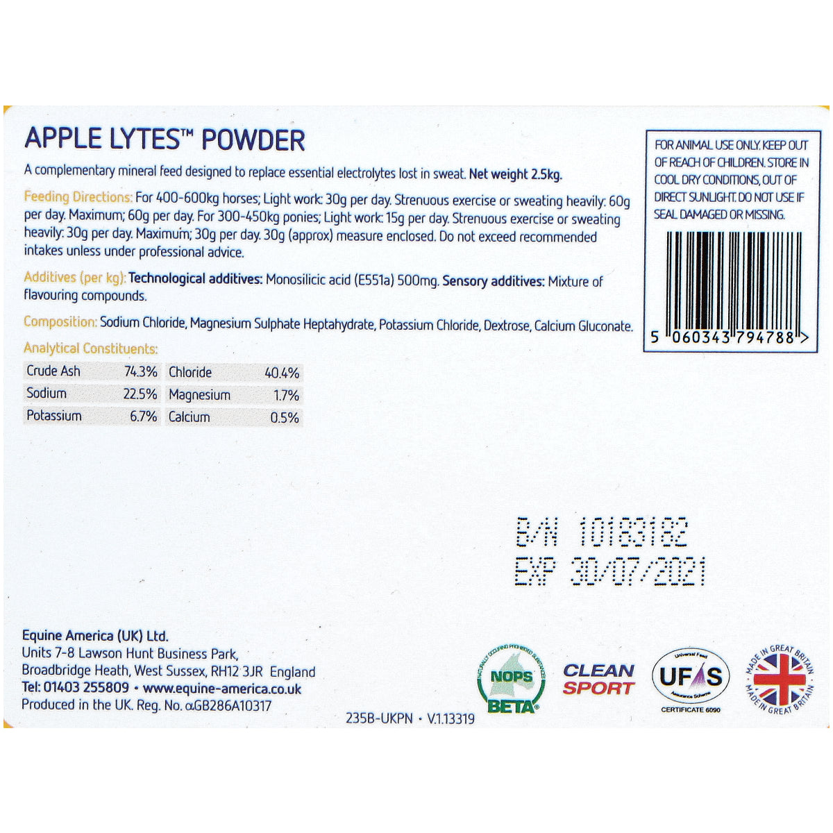 Equine America Apple Lytes Elektrolyten