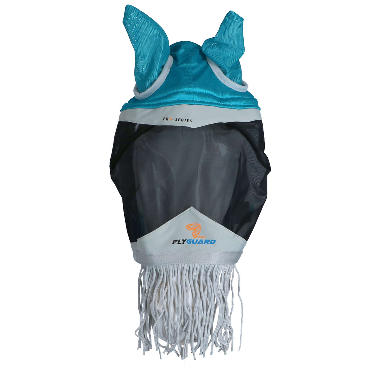 Shires Vliegenmasker met Oren & Neus Franje Mesh Teal