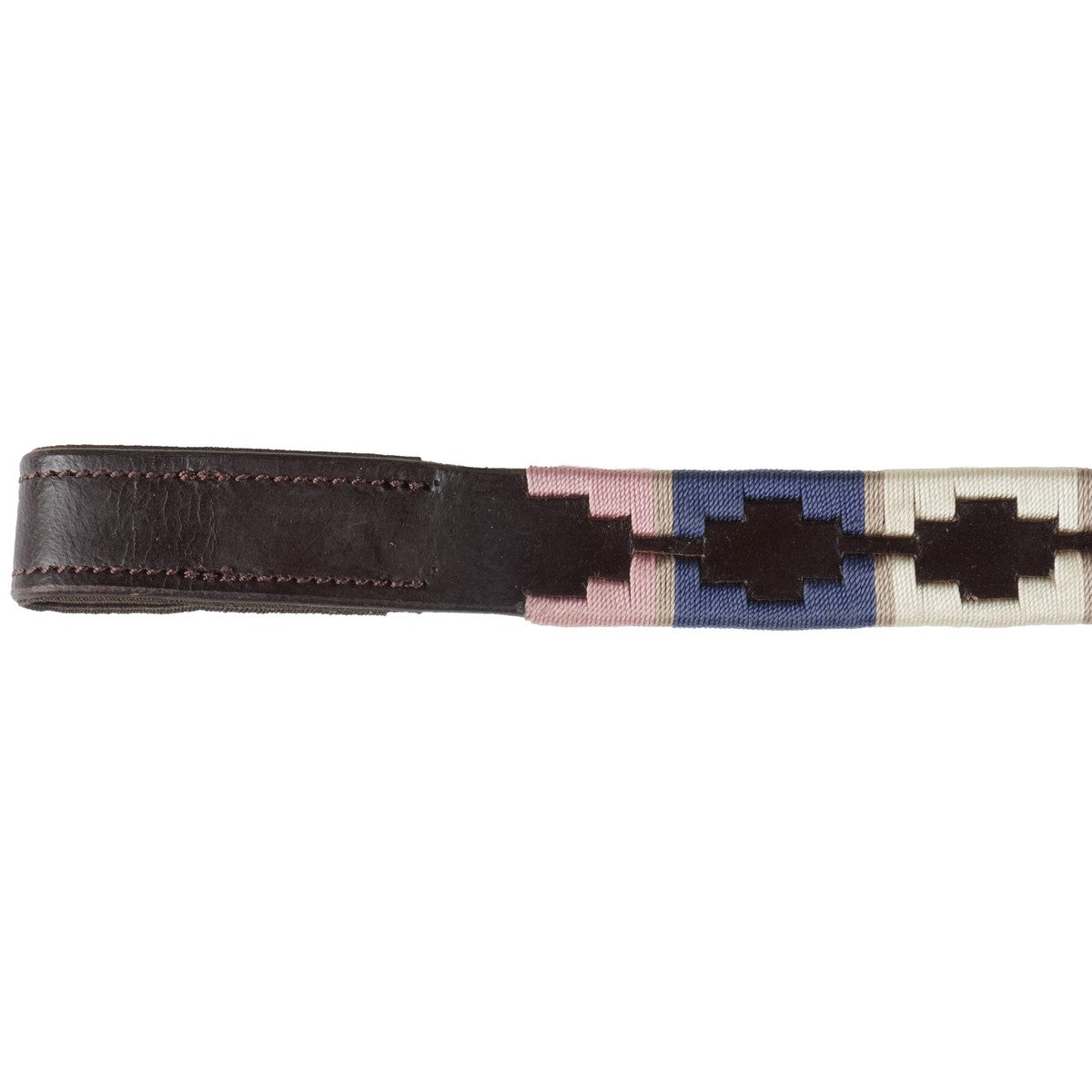 Blenheim by Shires Frontriem Polo Leer Roze/Natural/Navy