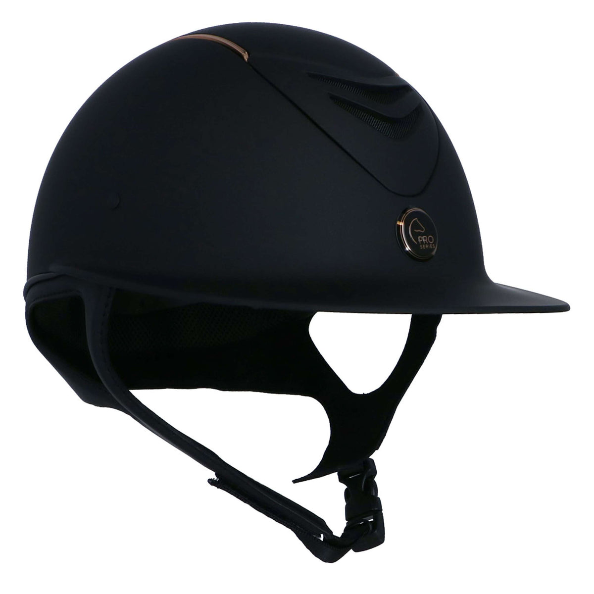 EQUITHÈME Cap Elegance Rose Gold Zwart Matt