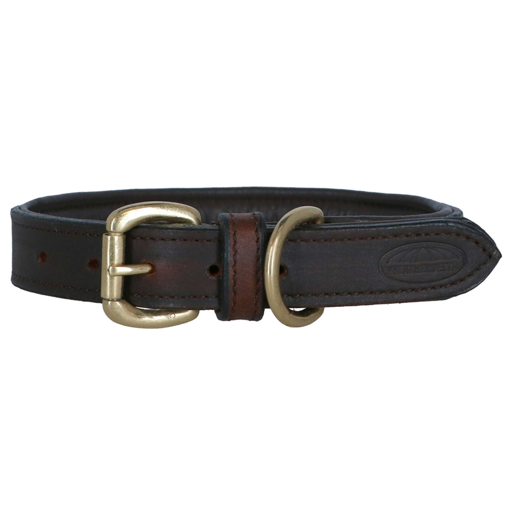 WeatherBeeta Dog Collar Padded Leather Brown