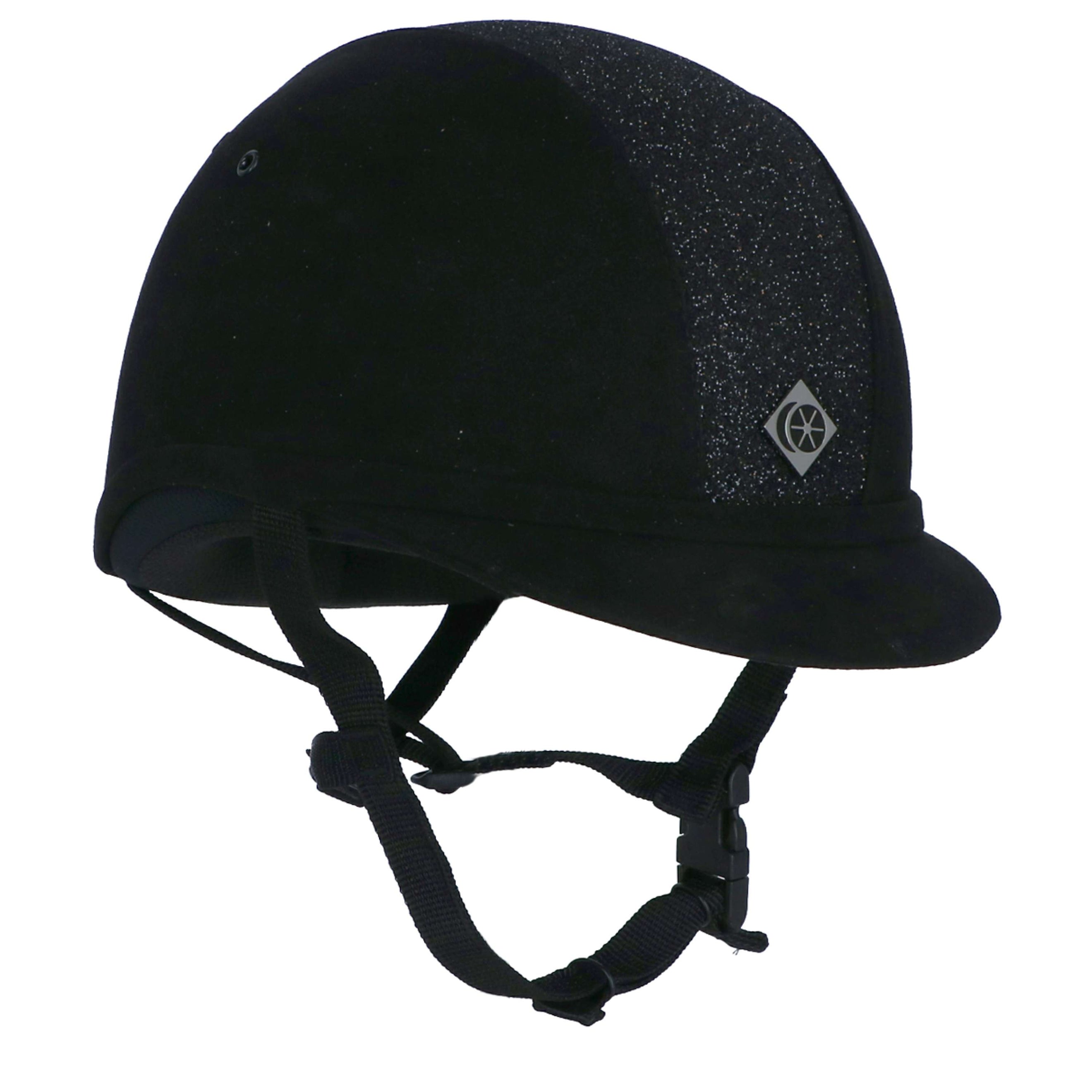 Charles Owen Cap YR8 Sparkly Centre Black Charles Owen Cap YR8 Sparkly Centre Black