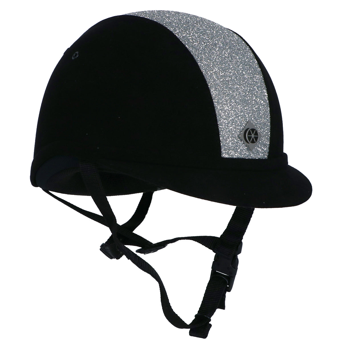 Charles Owen Cap YR8 Sparkly Centre Black/Silver