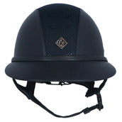 Charles Owen Cap SP8 Plus Leather Look Navy