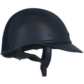 Charles Owen Cap SP8 Plus Leather Look Navy