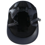 Charles Owen Cap SP8 Plus Leather Look Navy