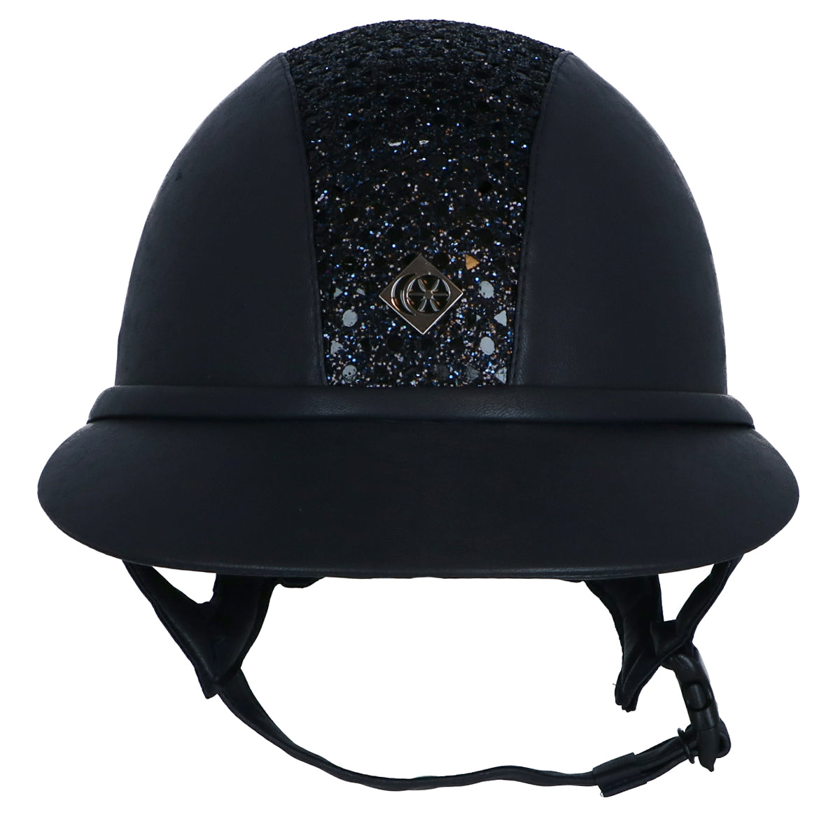 Charles Owen Cap SP8 Plus Leather Look Sparkly Navy