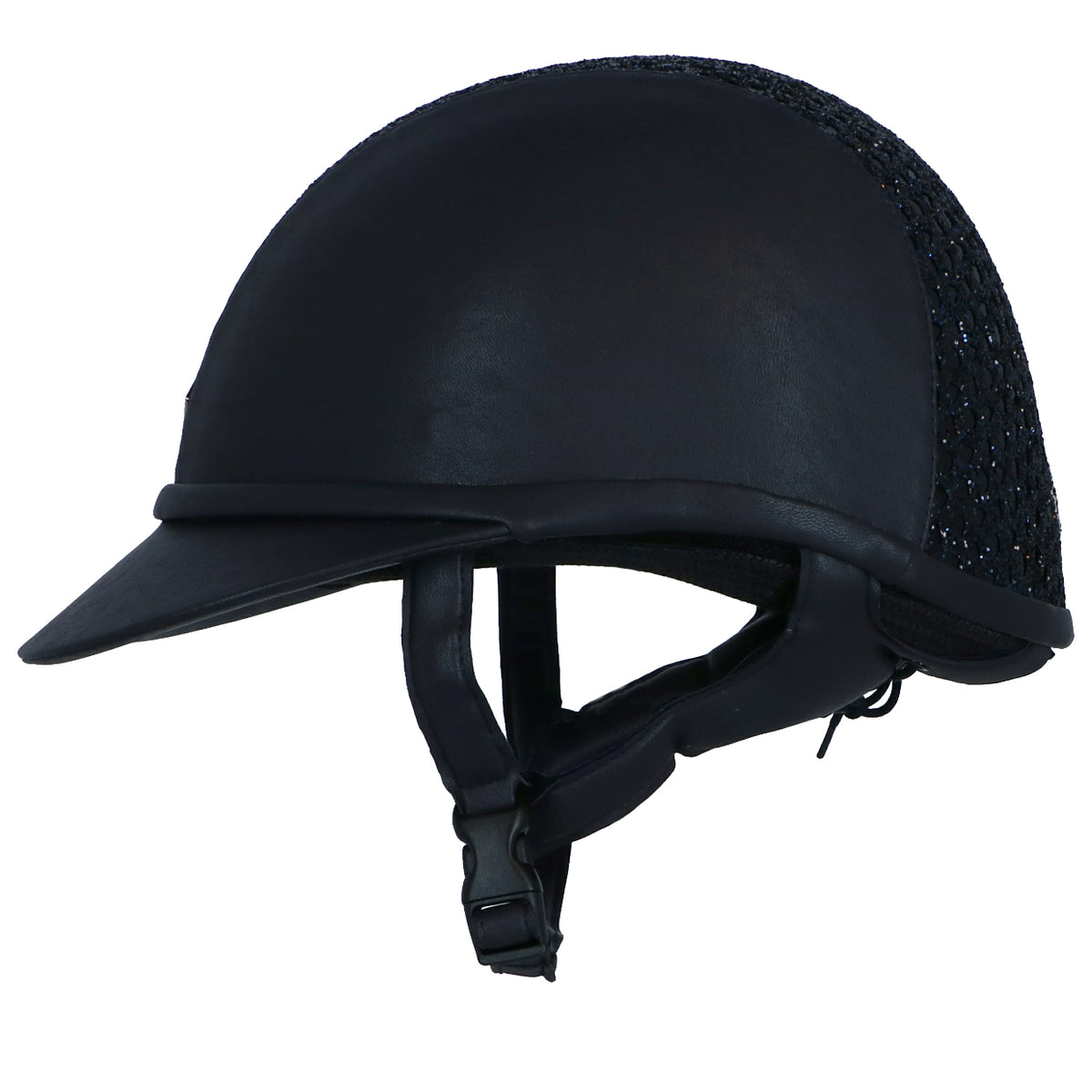 Charles Owen Cap SP8 Plus Leather Look Sparkly Navy