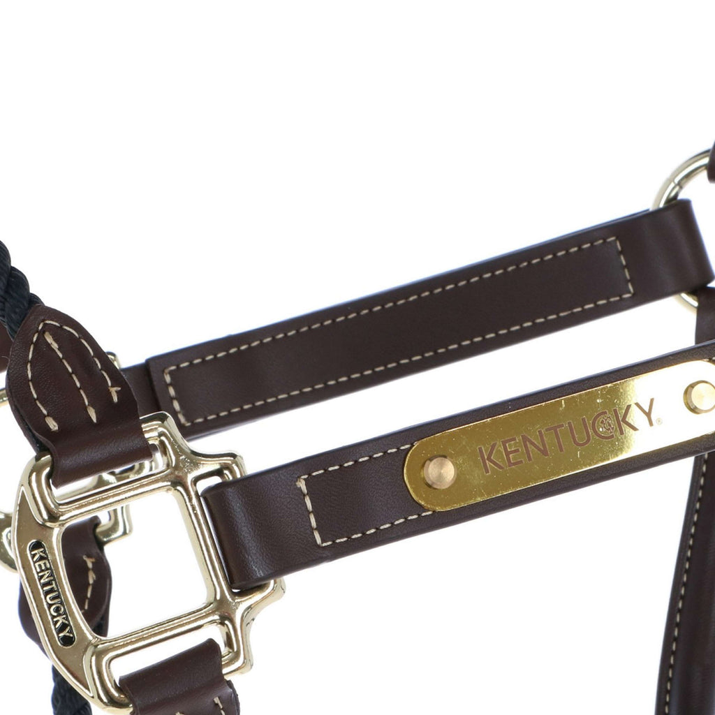 Kentucky Halster van Leer en Touw Zwart