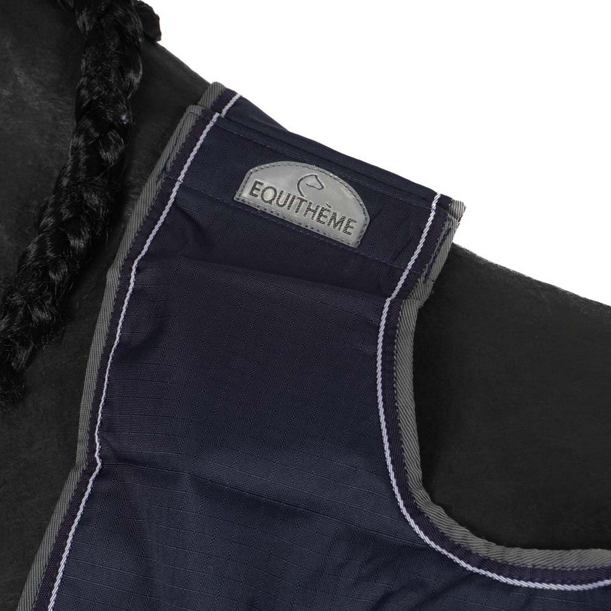 EQUITHÈME Uitrijdeken Tyrex Polar Fleece 600D Navy/Grijs Dots