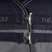 EQUITHÈME Turnout Rug Tyrex High Neck 600D 300g Navy/Grijs Dots