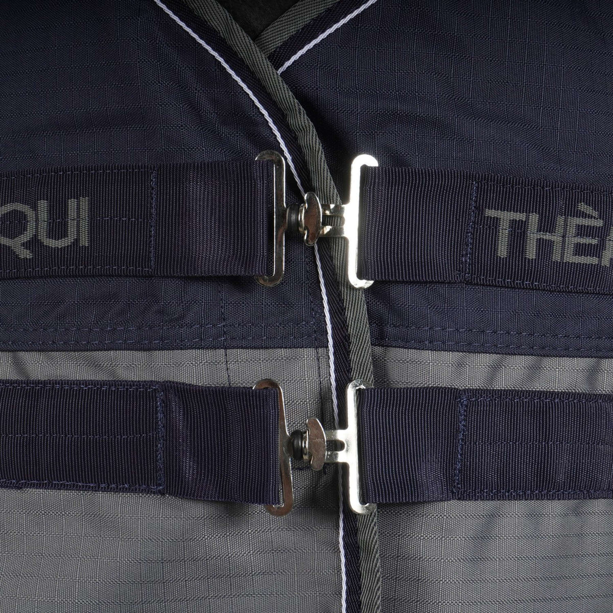 EQUITHÈME Turnout Rug Tyrex High Neck 600D 300g Navy/Grijs Dots