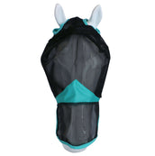 Weatherbeeta Vliegenmasker Comfitec Fine Mesh met Neus Zwart/Turquoise