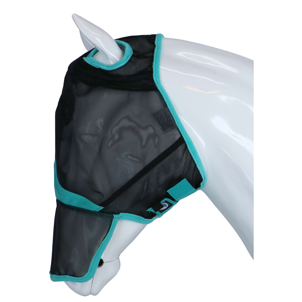 Weatherbeeta Vliegenmasker Comfitec Fine Mesh met Neus Zwart/Turquoise