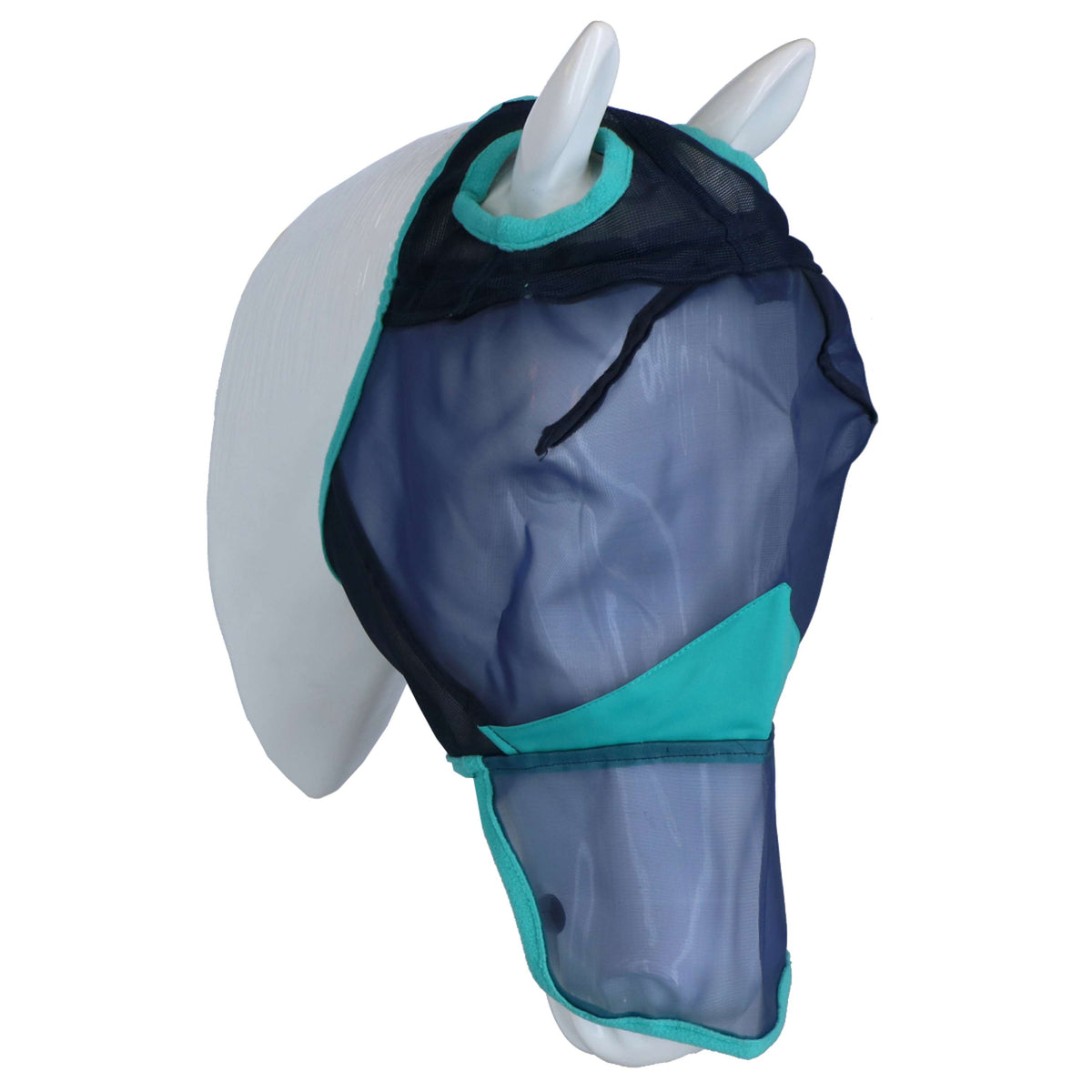 Weatherbeeta Vliegenmasker Comfitec Fine Mesh met Neus Navy/Turquoise