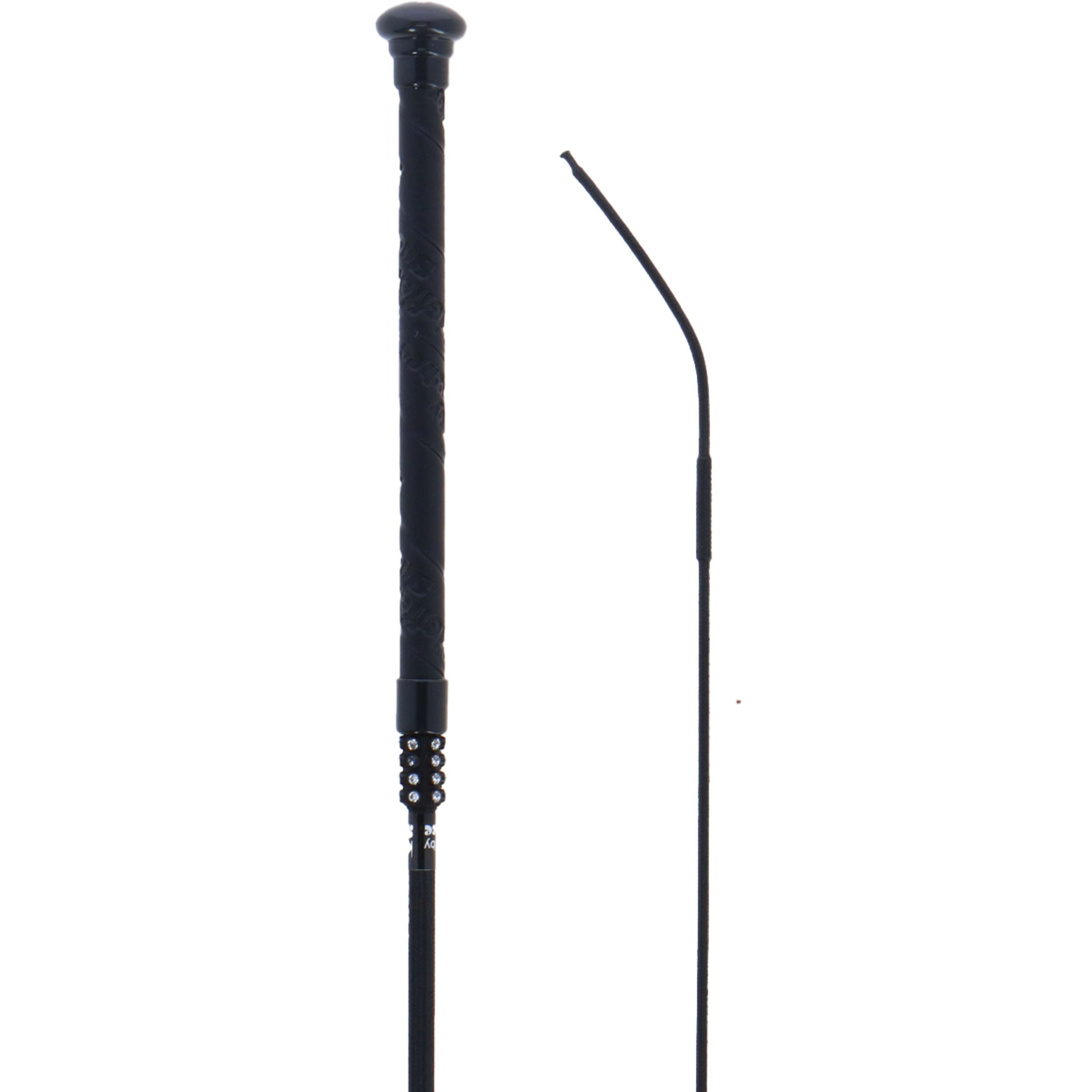 Kieffer Dressuurzweep Ledergrip Nylon Zwart Kieffer Dressuurzweep Ledergrip Nylon Zwart