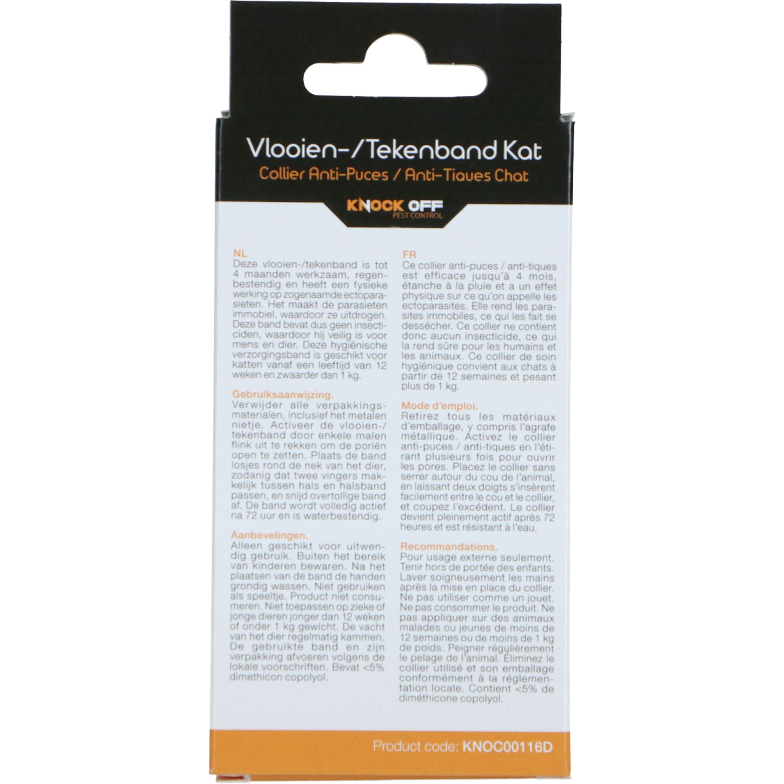 Knock Off Teken en Vlooien Halsband Kat NL/FR Knock Off Teken en Vlooien Halsband Kat NL/FR