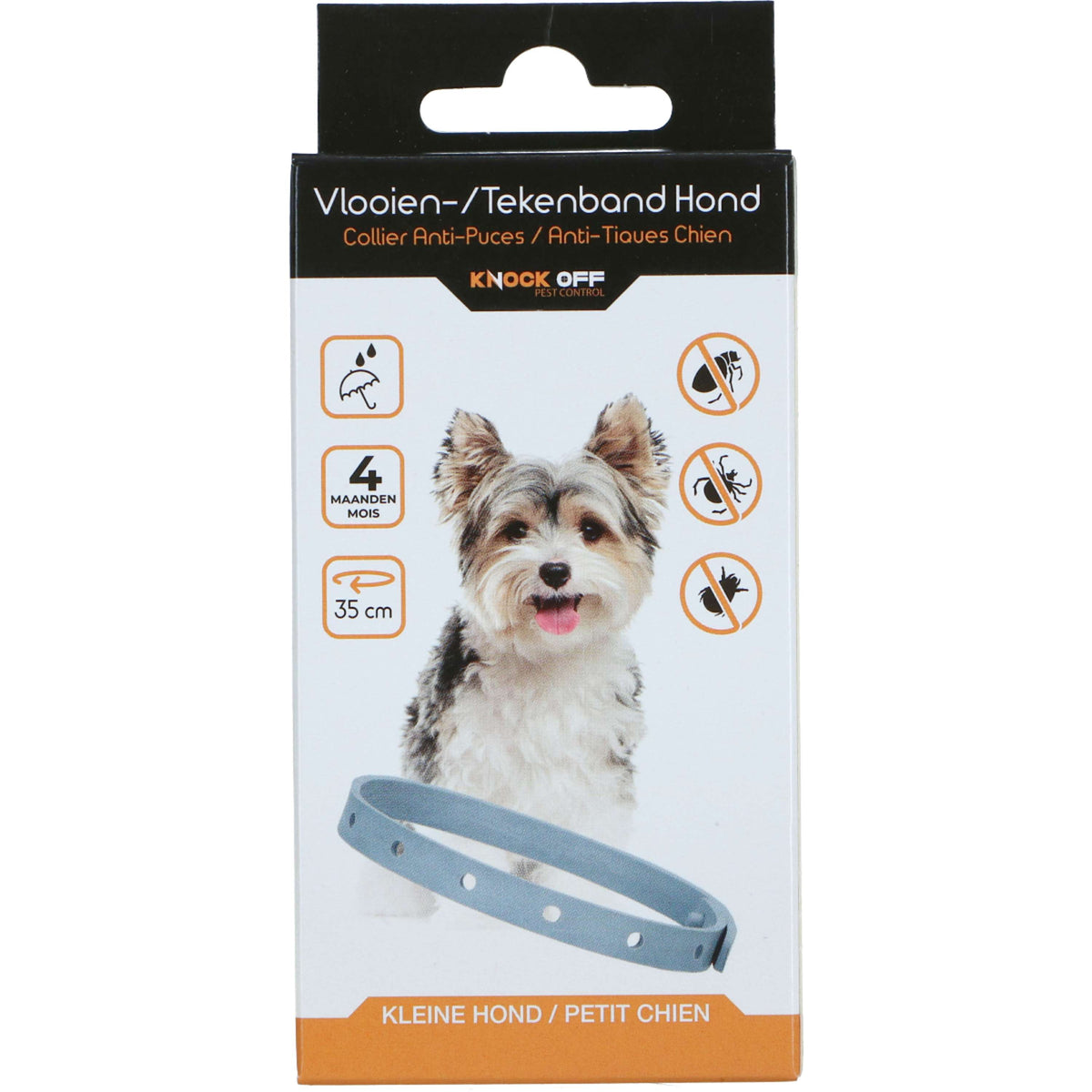 Knock Off Teken en Vlooien Halsband Kleine Hond NL/FR