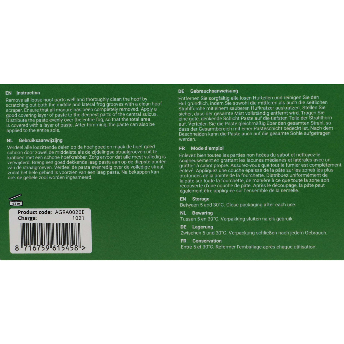 Agradi Horse Hoefverzorgingspasta Zink