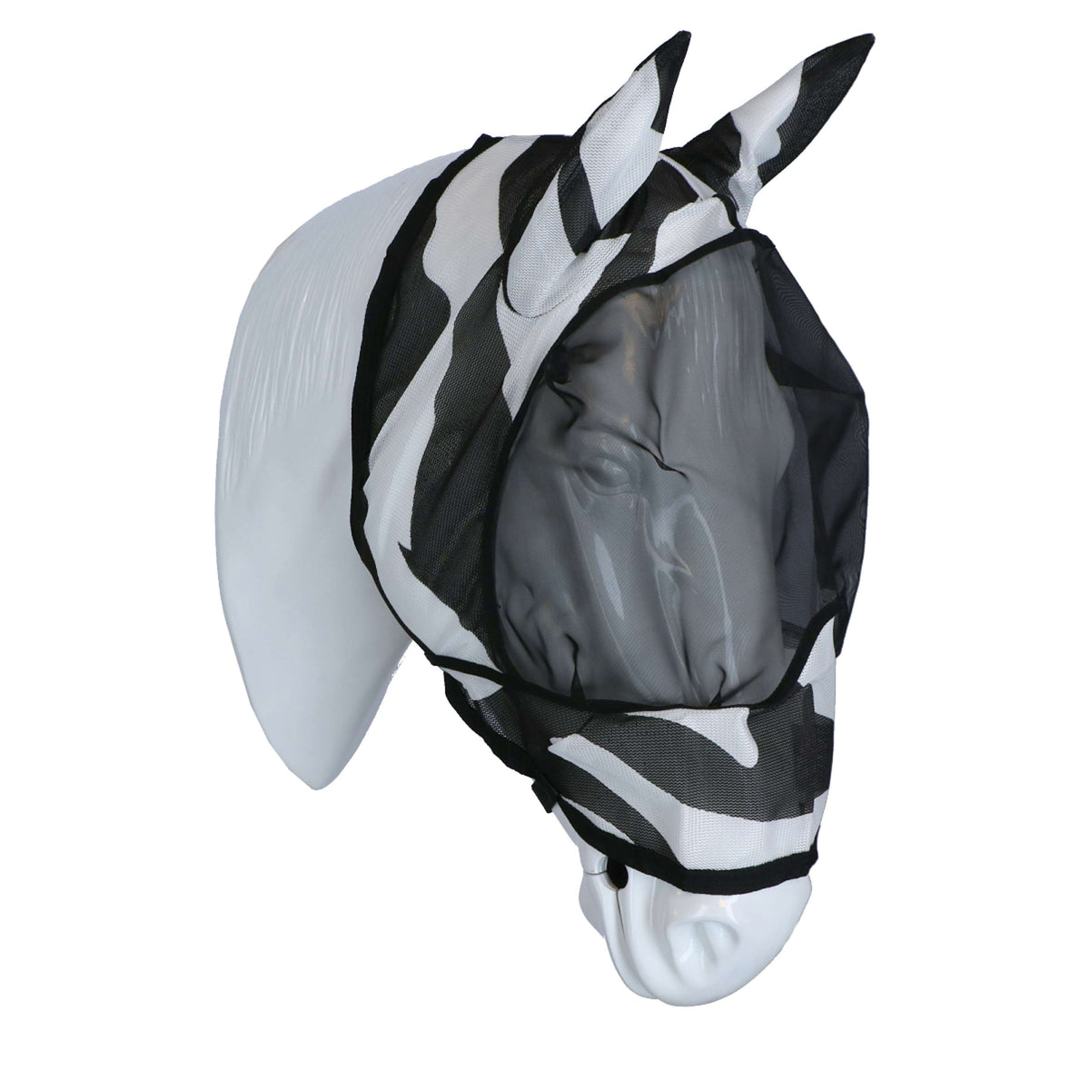 Bucas Buzz-Off Vliegenmasker Deluxe met Oren Zebra