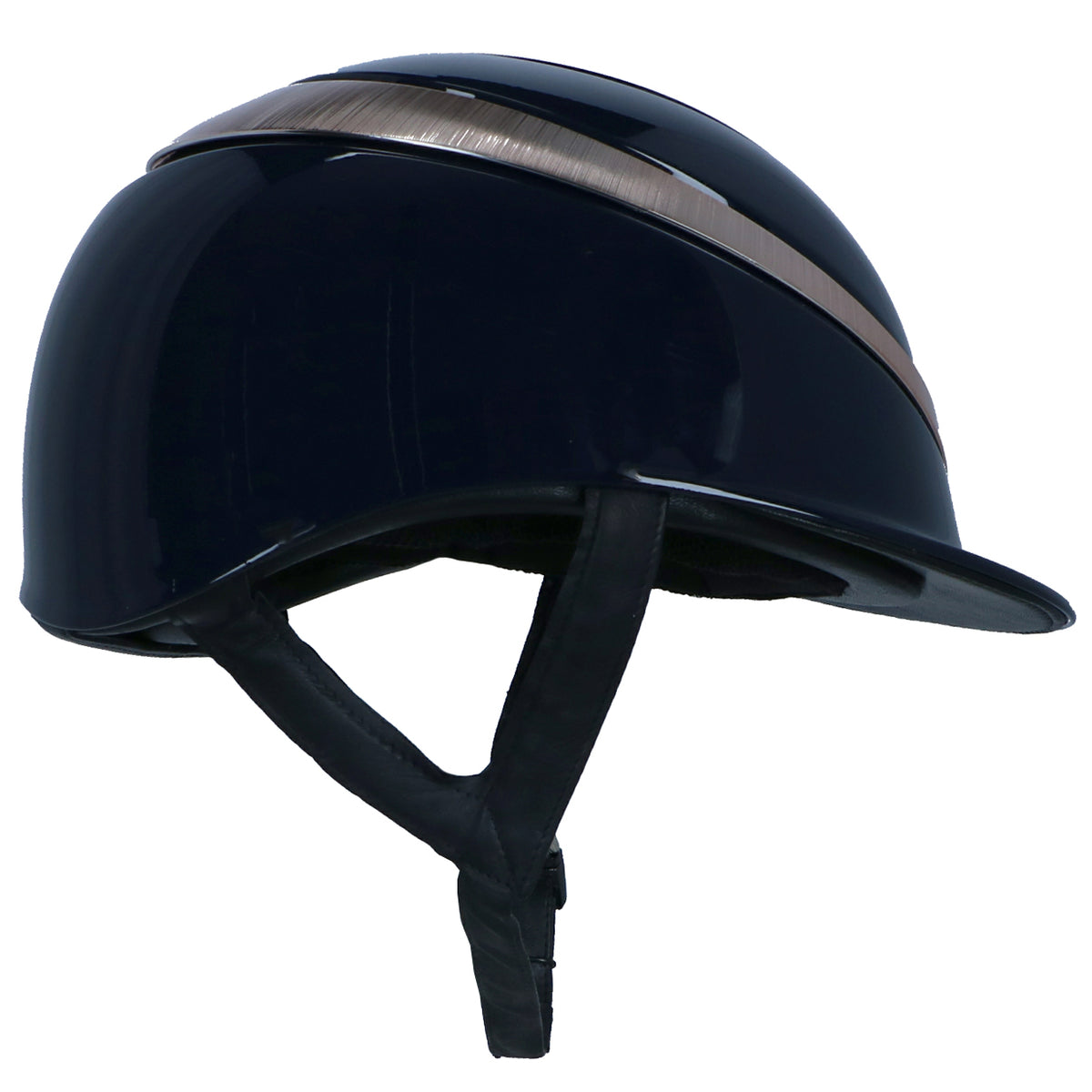 Charles Owen Cap Halo Navy/Rosegold Gloss